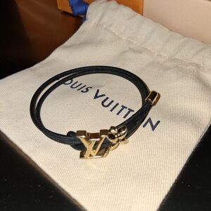 Louis Vuitton Black and Gold Bracelet